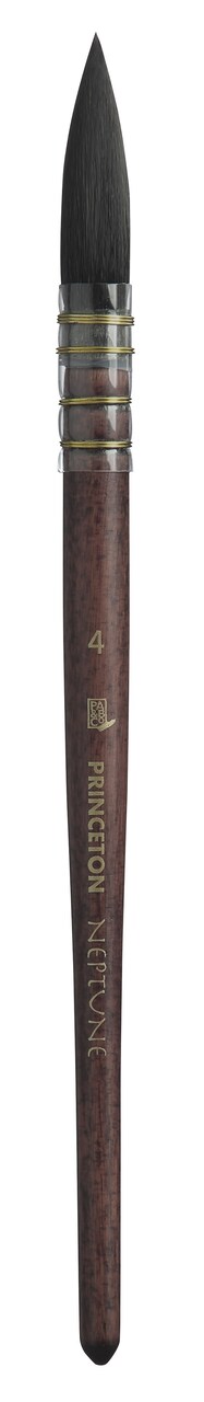 Princeton Series 4750 Neptune Synthetic Squirrel Brush-Short Handle Quill Size 4